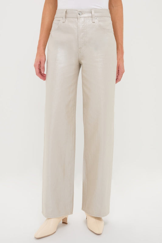 Champagne Luster Tate High Rise Bowed Wide Leg
