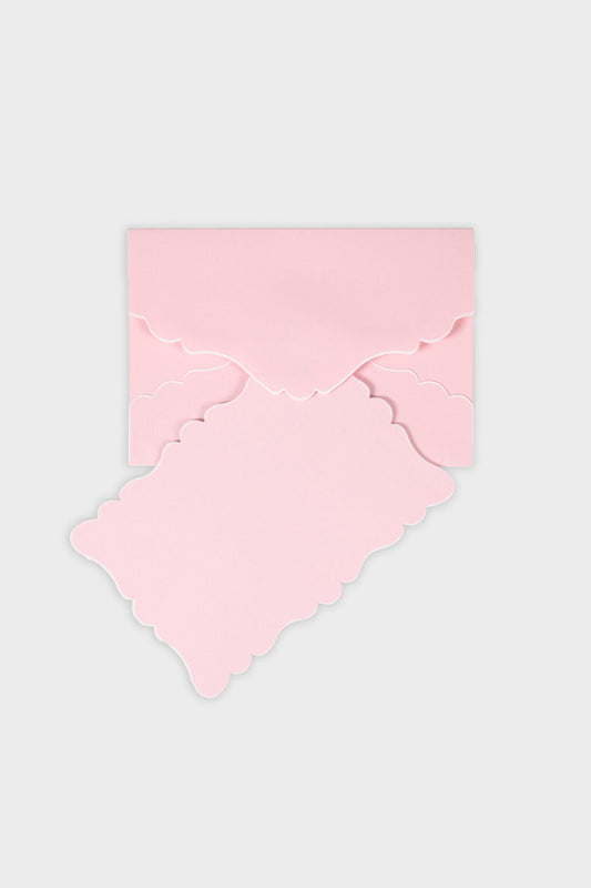 Candy Pink Scalloped Easton Cards and Envelopes