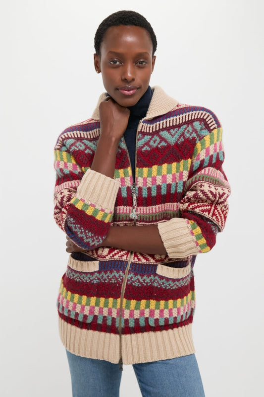 Brick Multi Cotton Wool Blend Sweater