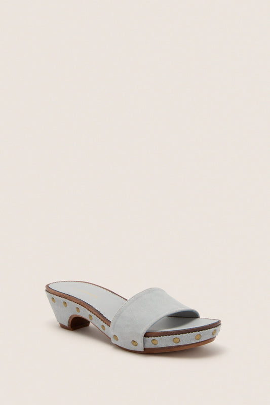 Blue Suede Rosalie Clog Sandals