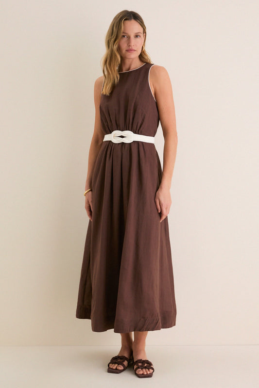 Chestnut Rope Belt Leonie Dress