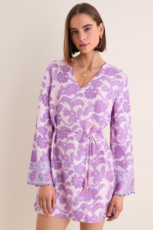 Brocade Amethyst Jaya Mini Dress