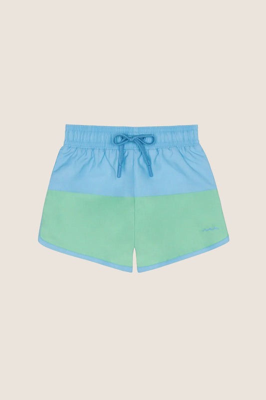 Boys Blue and Green Colorblock Boardie
