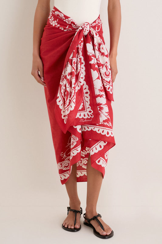 Cherry Poolside Punch Cotton Pareo