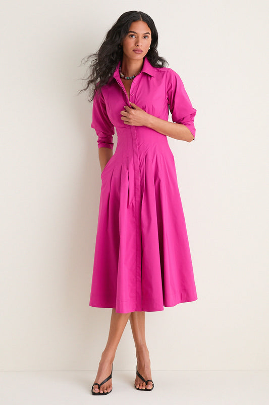 Bougainvillea Jazz Pintuck Midi Dress