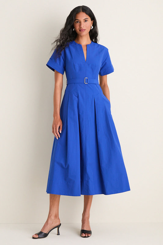 Blueberry Corinne Cotton Midi Dress
