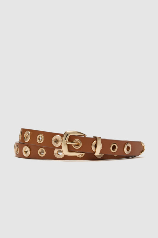 Brown Rivet Studded Belt