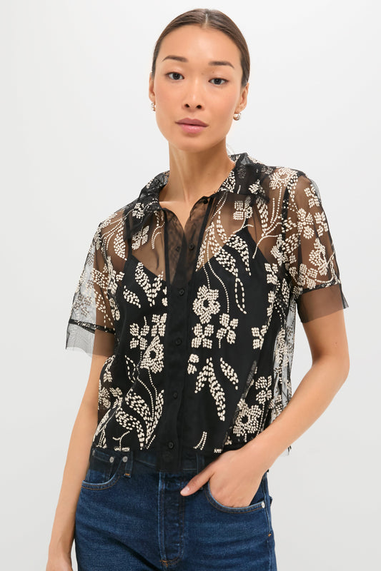 Brocade Floral The Cotillion Top