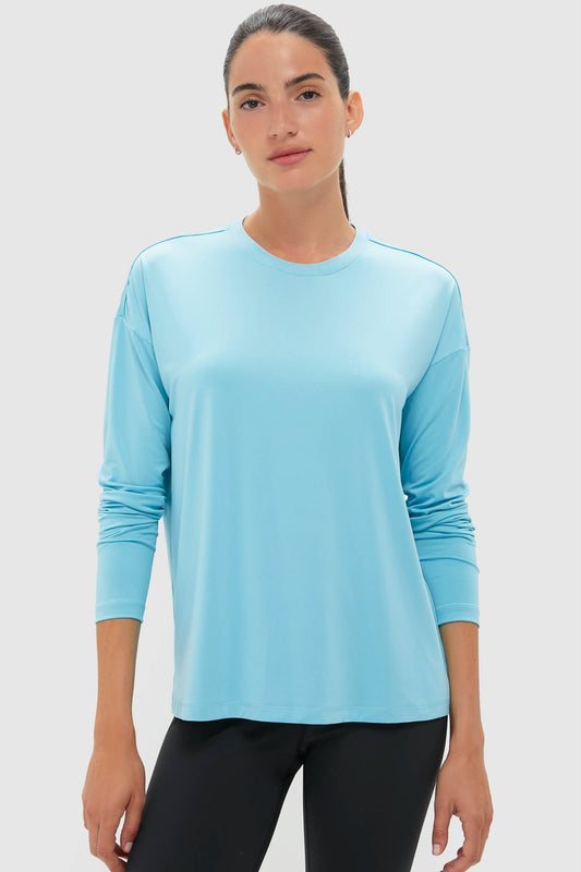 Bright Blue Long Sleeve Performance Jersey Ryan Boyfriend Tee