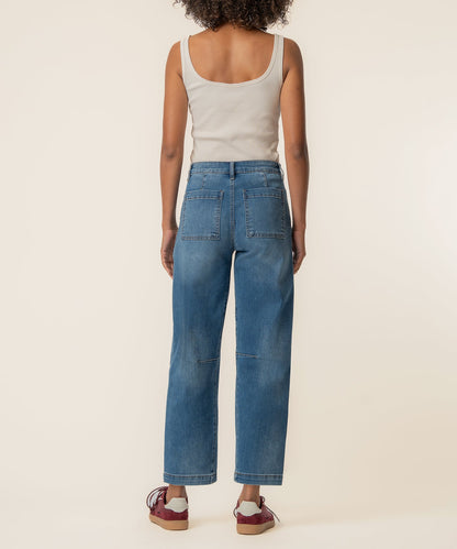 Ashton High Rise Wide Leg Barrel, Petite in Prosperous Wash