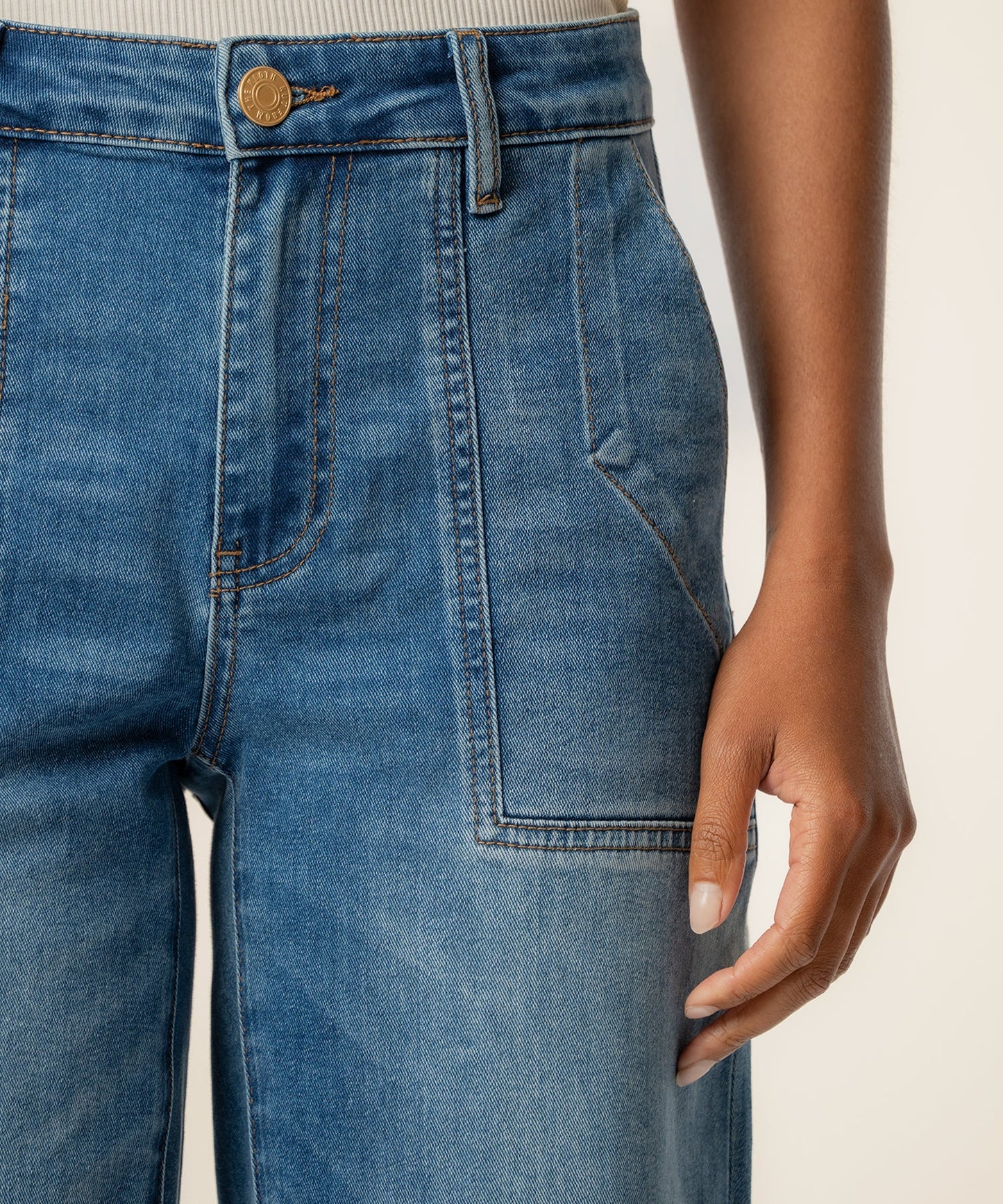 Ashton High Rise Wide Leg Barrel, Petite in Prosperous Wash