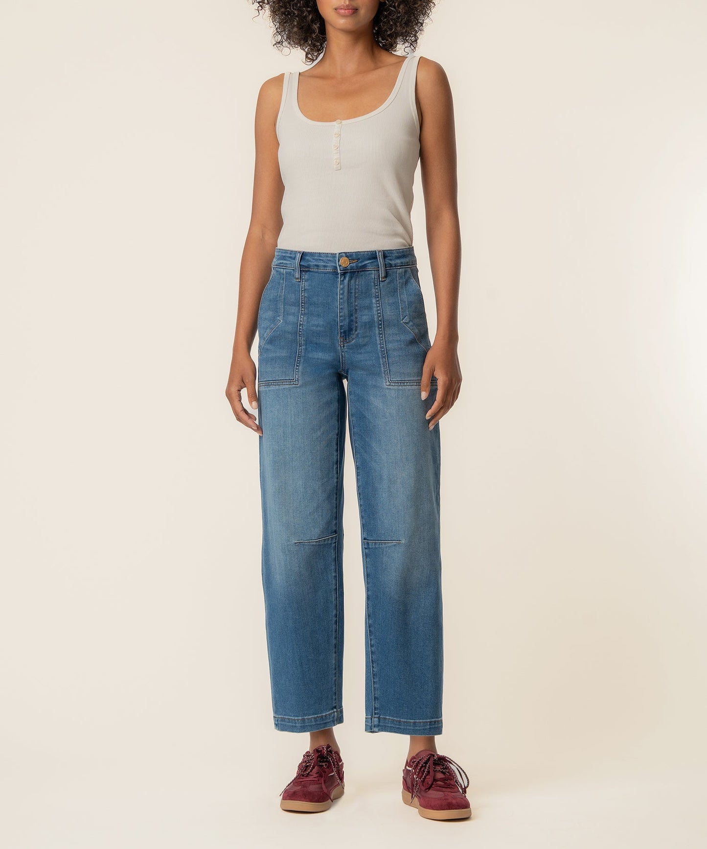 Ashton High Rise Wide Leg Barrel, Petite in Prosperous Wash