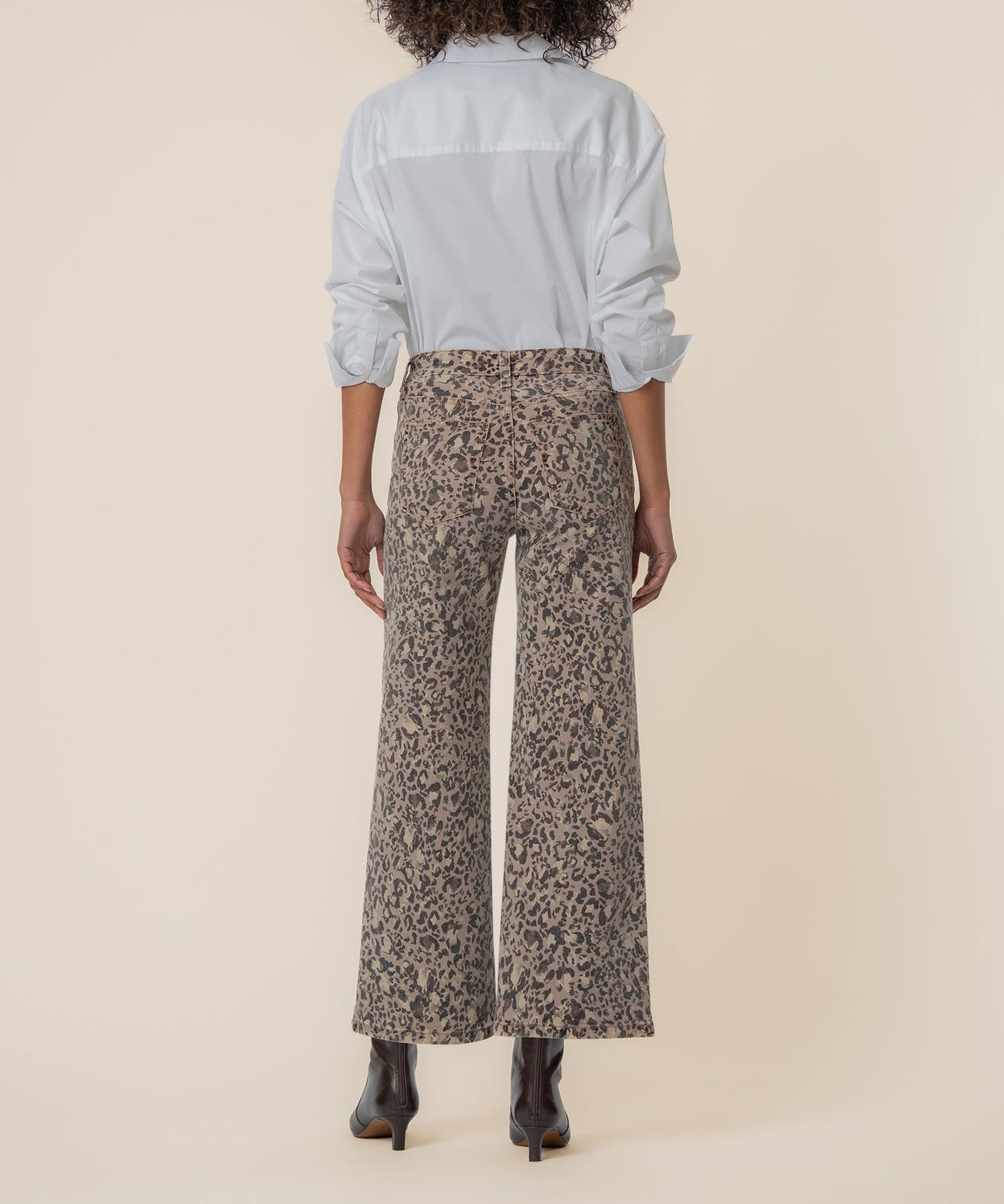 Meg High Rise Wide Leg, Petite in Taupe