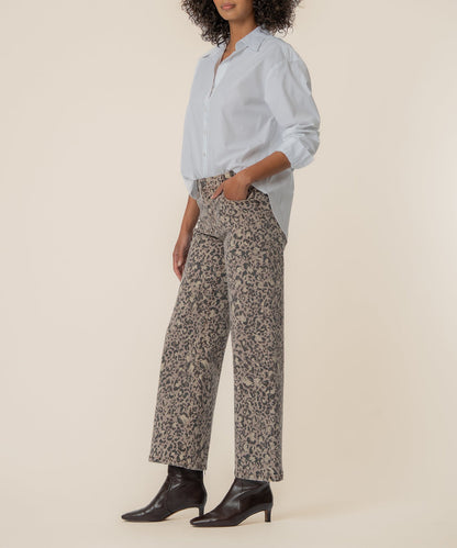 Meg High Rise Wide Leg, Petite in Taupe