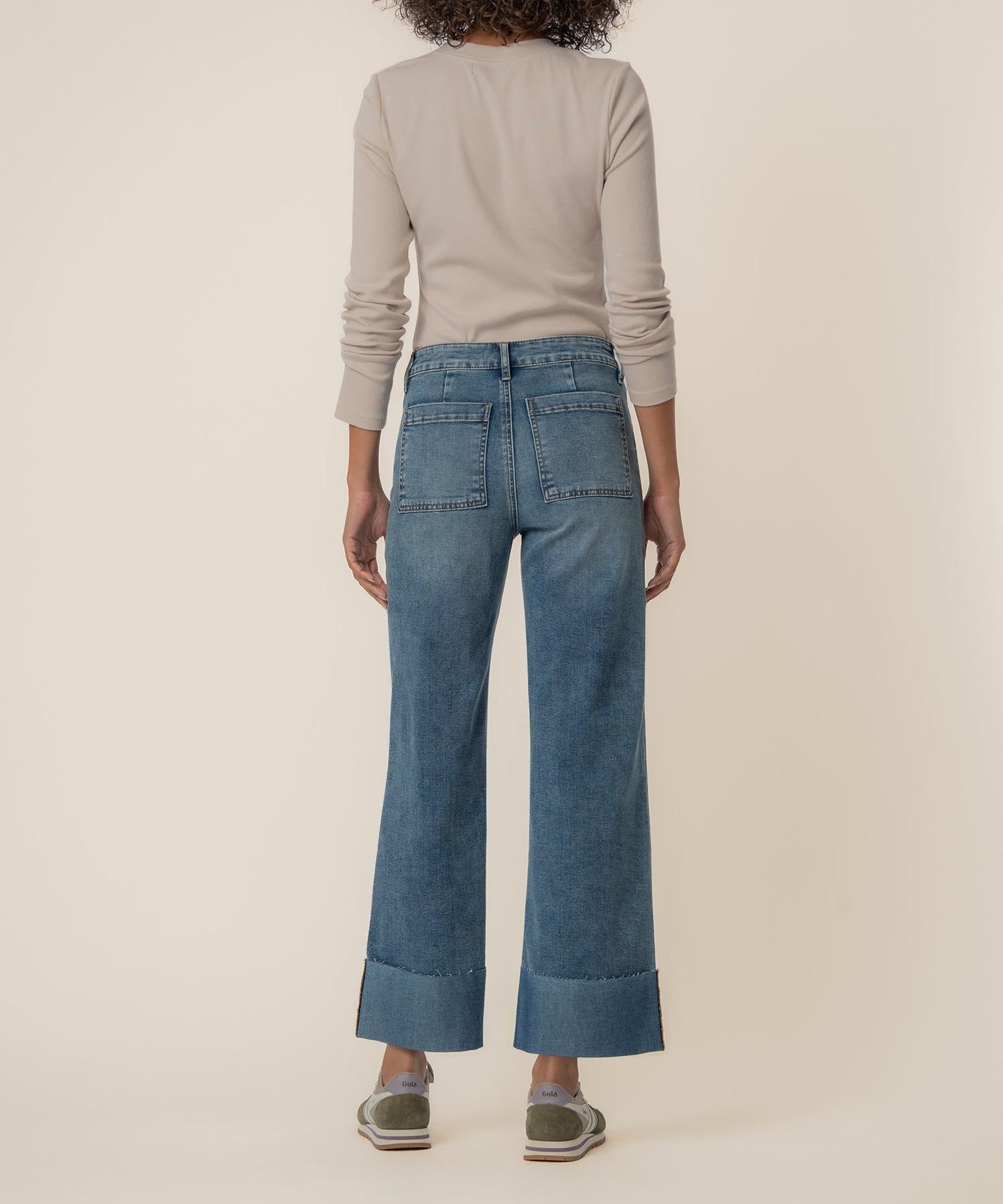 Meg High Rise Wide Legs, Petite in Witted Wash