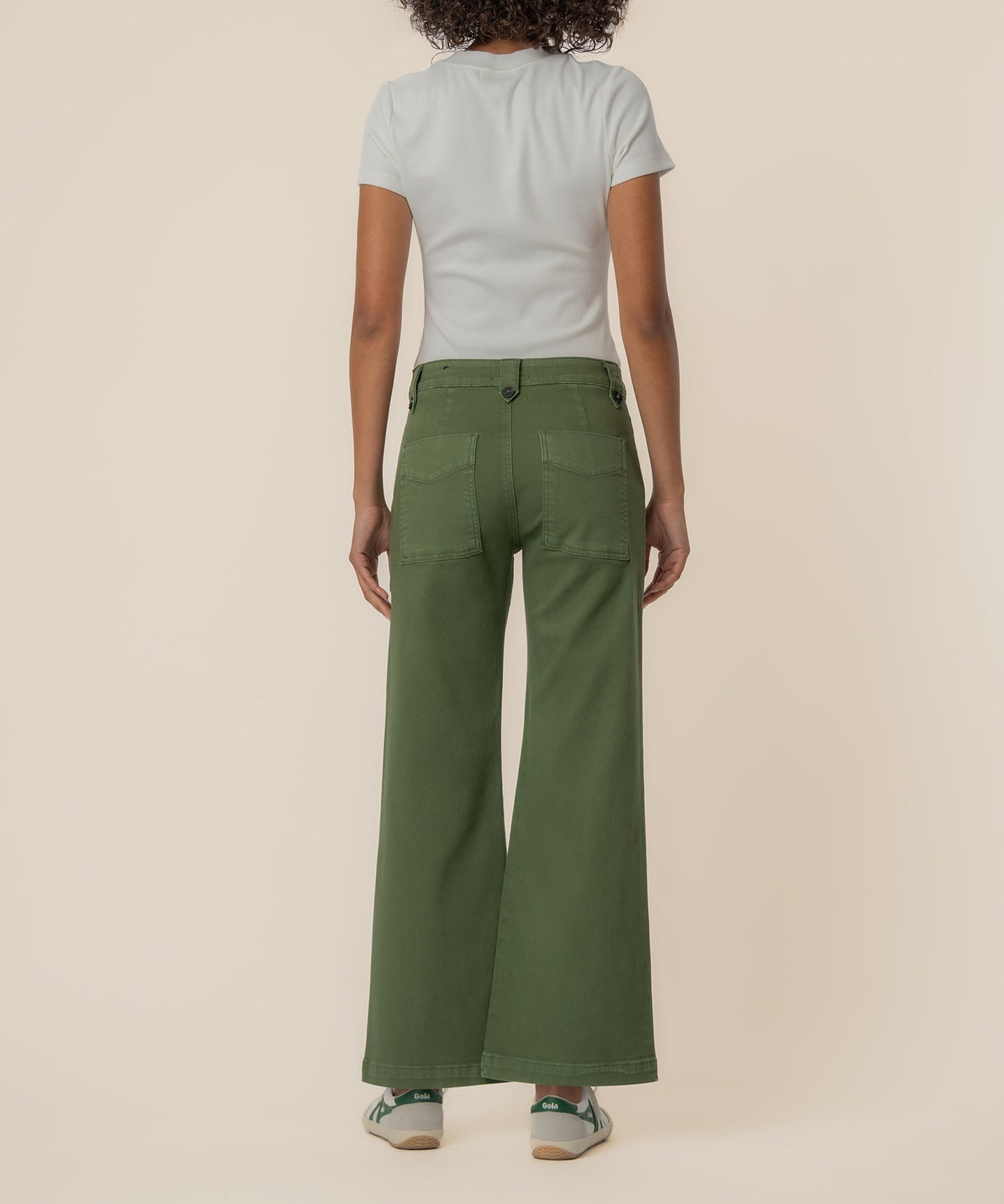 Meg High Rise Wide Leg, Petite in Dill
