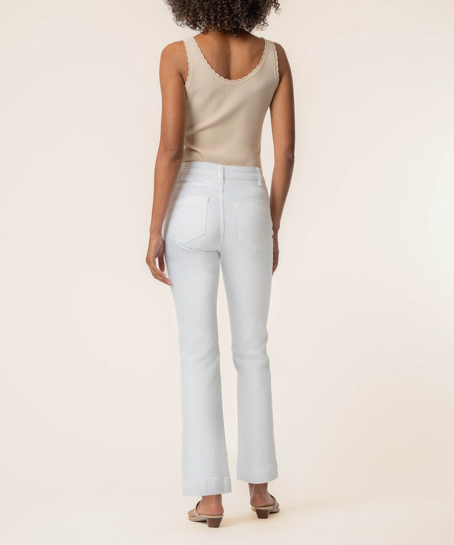 Kelsey Twill High Rise Flare, Petite in White