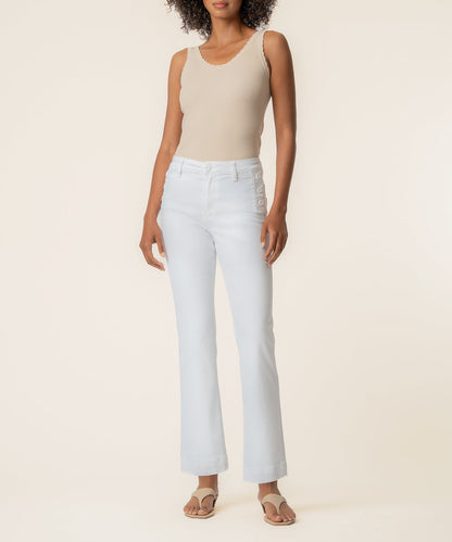 Kelsey Twill High Rise Flare, Petite in White