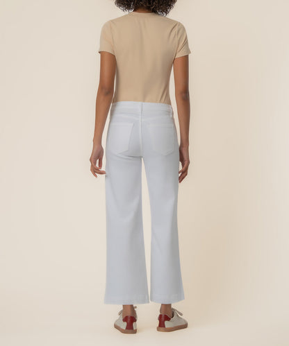 Meg High Rise Wide Leg, Petite in Optic White