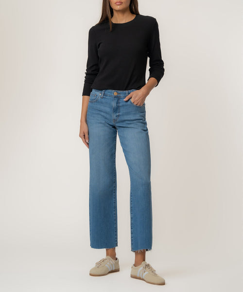 Charlotte High Rise Wide Leg, Petite in Soaring Wash