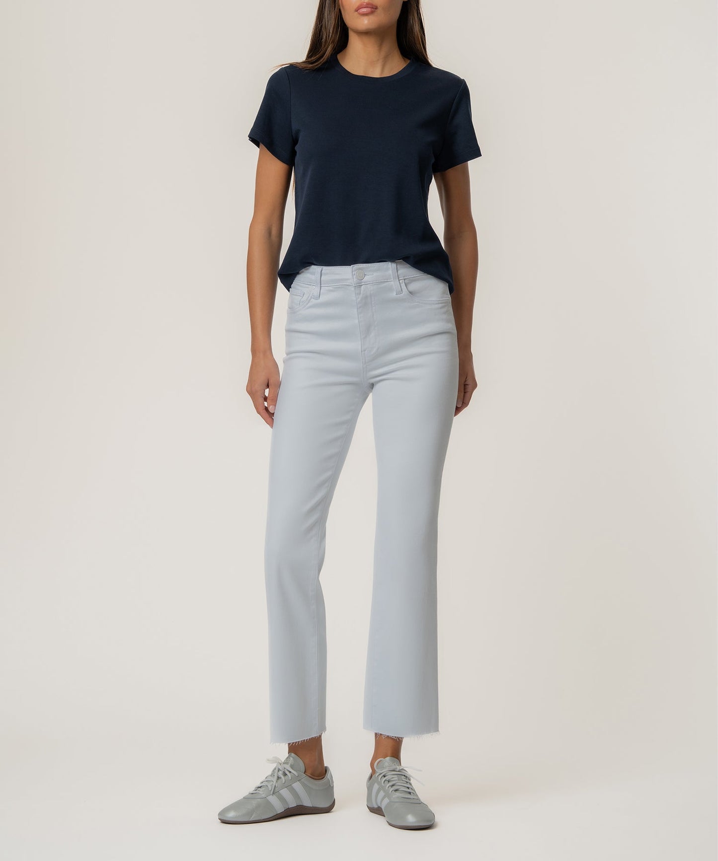Kelsey High Rise Ankle Flare, Petite in Optic White