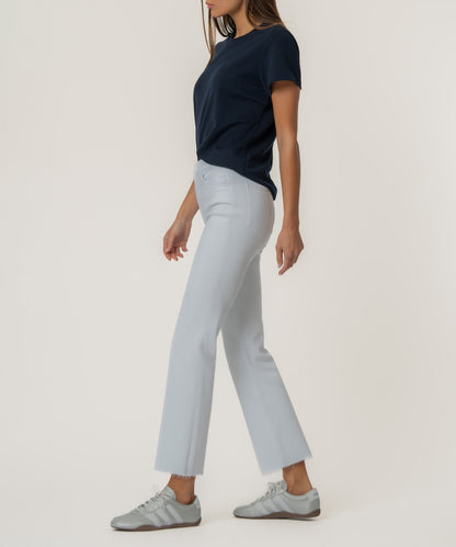 Kelsey High Rise Ankle Flare, Petite in Optic White