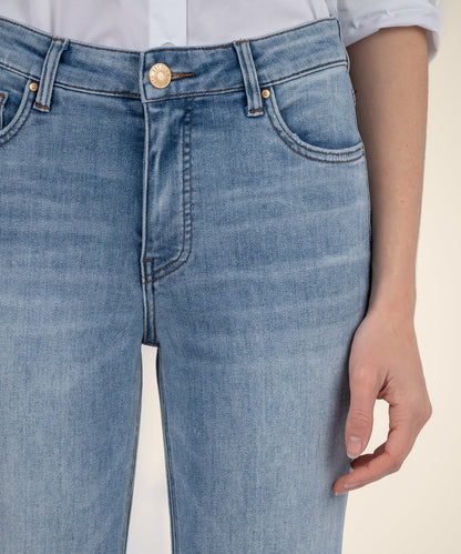 Kelsey High Rise Ankle Flare, Petite in Honest Wash