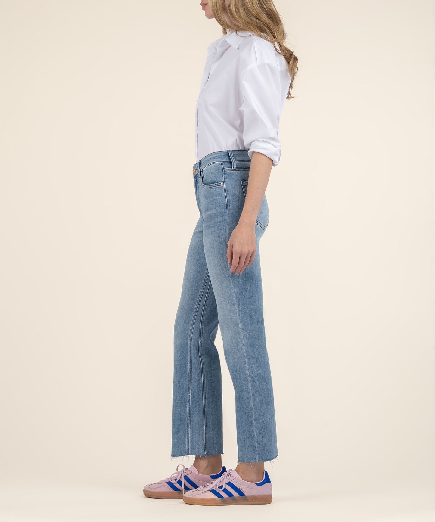 Kelsey High Rise Ankle Flare, Petite in Honest Wash