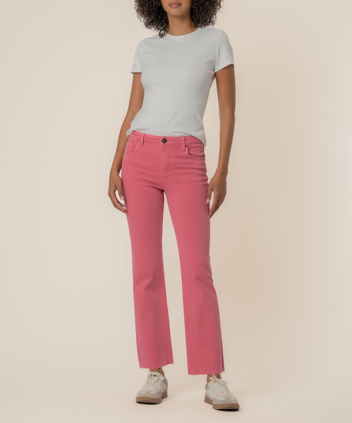Kelsey High Rise Ankle Flare, Petite in Flamingo