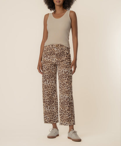 Gwen Twill High Rise Wide Leg Petite, Exclusive in Tan/Brown