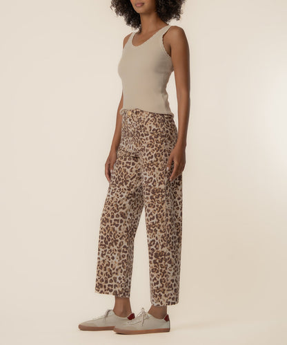 Gwen Twill High Rise Wide Leg Petite, Exclusive in Tan/Brown