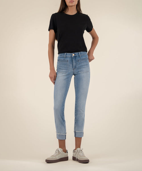 Amy Crop Straight Leg, Petite in Valor Wash