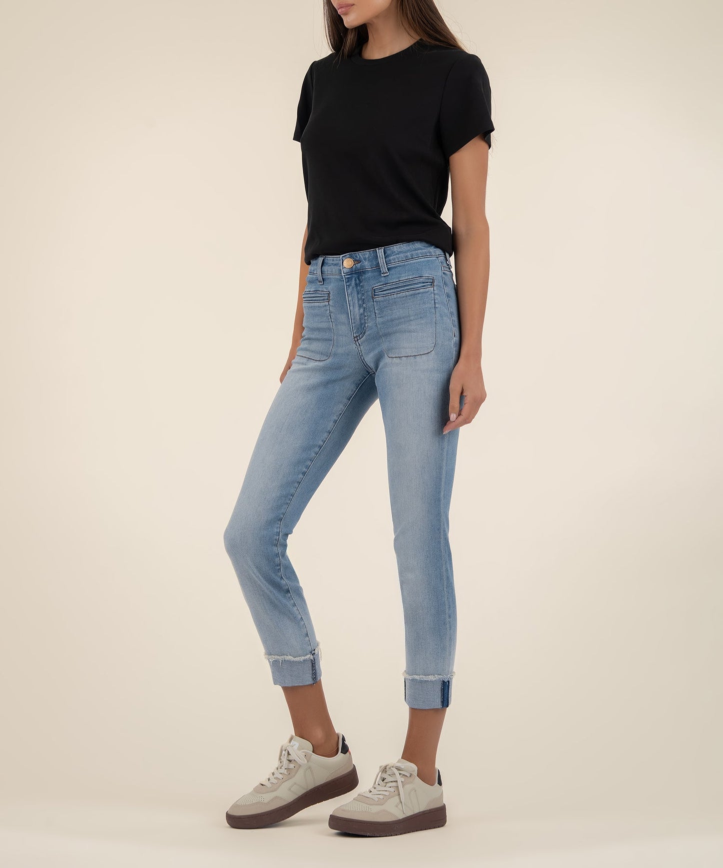 Amy Crop Straight Leg, Petite in Valor Wash