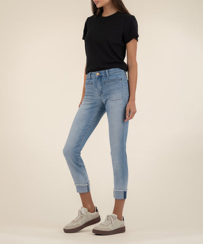 Amy Crop Straight Leg, Petite in Valor Wash