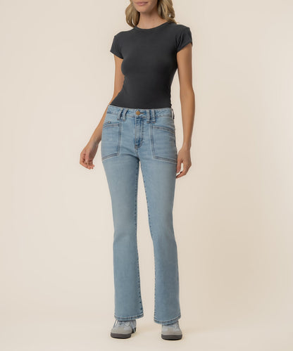 Kelsey High Rise Ankle Flare, Petite in Cure Wash