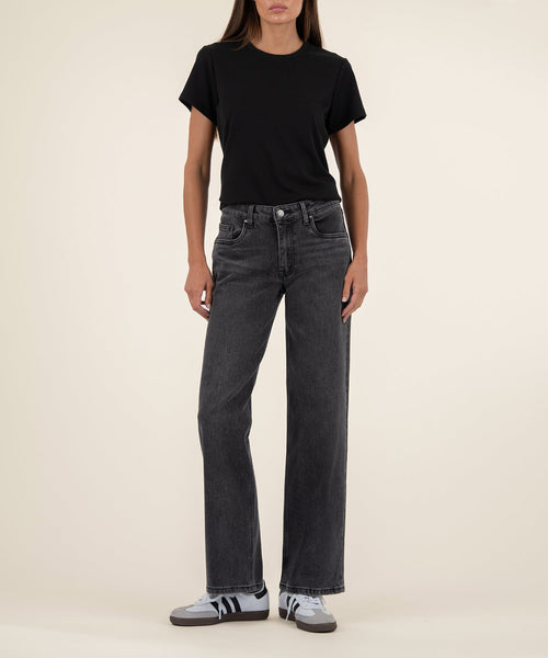 Selena Baggy Low Rise Straight Leg, Petite in Fateful Wash