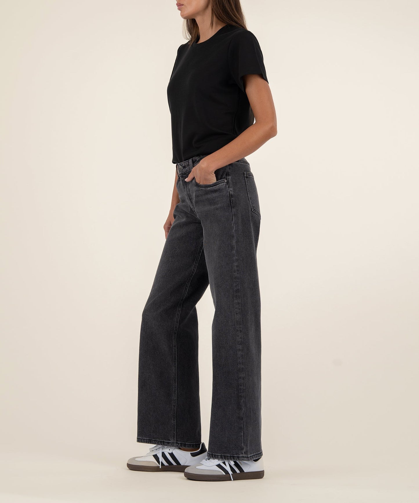 Selena Baggy Low Rise Straight Leg, Petite in Fateful Wash