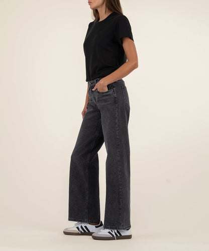 Selena Baggy Low Rise Straight Leg, Petite in Fateful Wash
