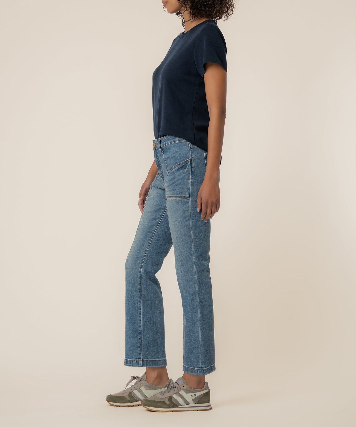 Kelsey High Rise Ankle Flare, Petite in Articulated Wash