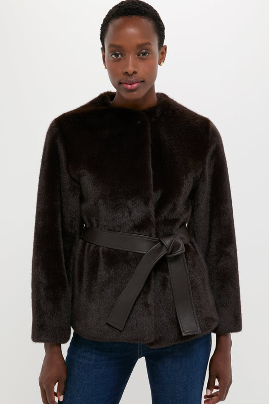 Brun Fabu Fur Wrap Coat