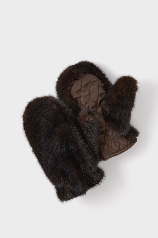 Brown Fur Mittens