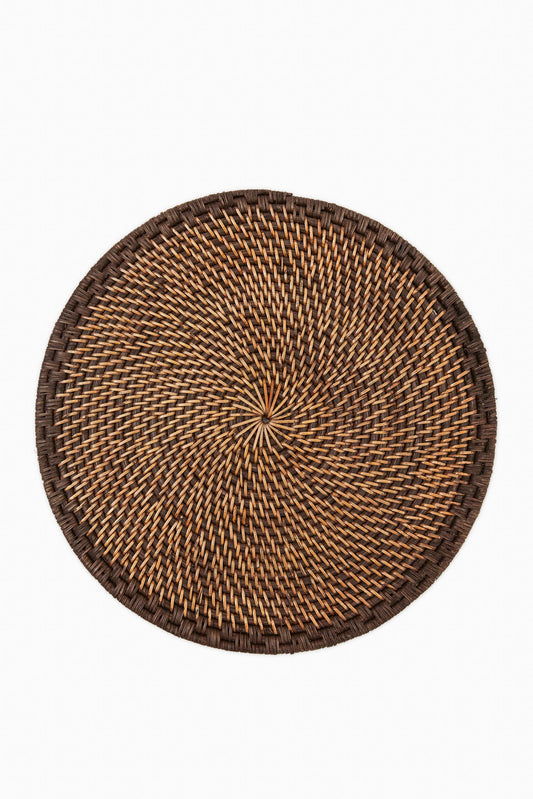 Brown Woven Rattan Placemats Set of 4