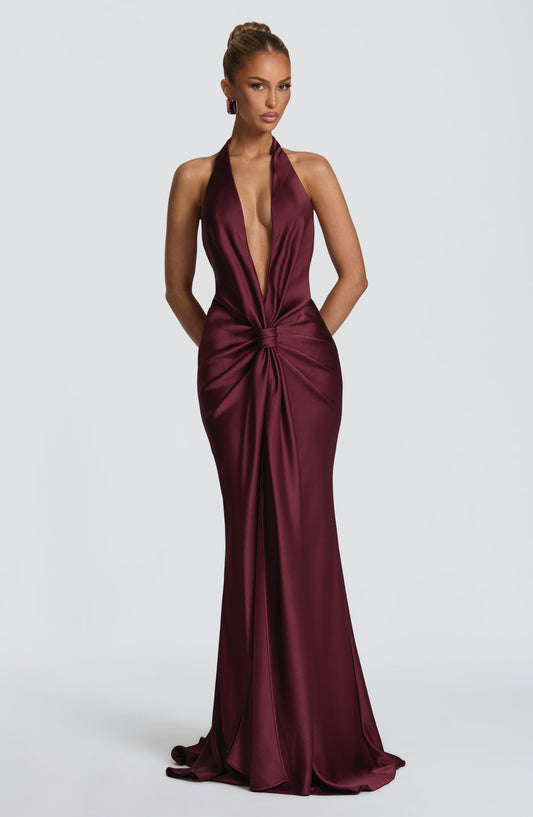 Linette Gown - Cherry Lacquer