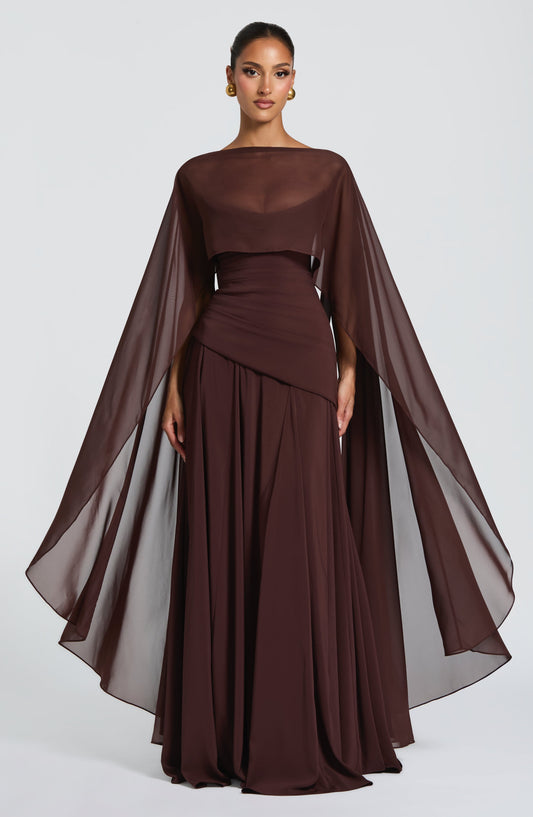 Romy Cape - Plum Brown