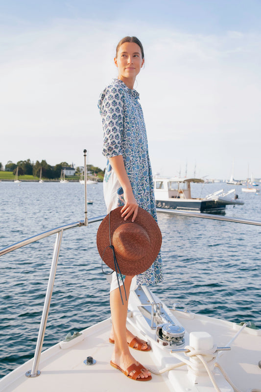 Brown And Navy Marseille Hat